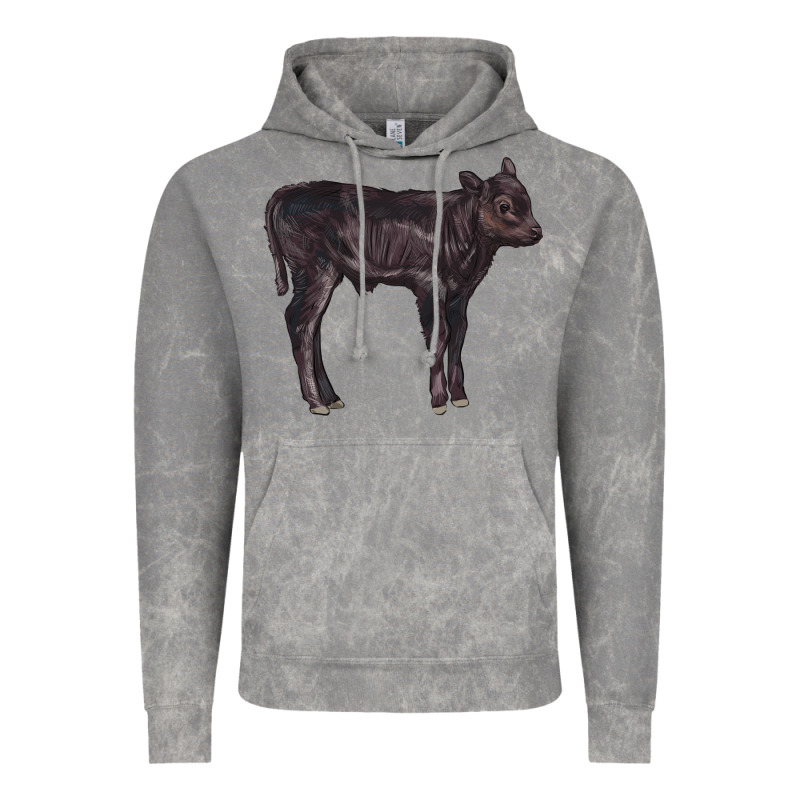 Black Angus Calf Illustrations Vintage Hoodie by LillyAllenDesigns | Teevron