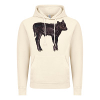 Vintage Artic Black Angus Calf Illustrations Vintage Hoodie - LillyAllenDesigns