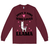 Burgundy Llama Just A Girl Who Loves Llamas Long Sleeve Tee - Bettercallsaul