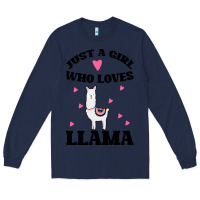 Navy Llama Just A Girl Who Loves Llamas Long Sleeve Tee - Bettercallsaul