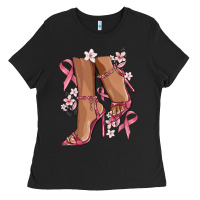 Black cancer high heels Ladies Tee - MaliasSmallBusiness