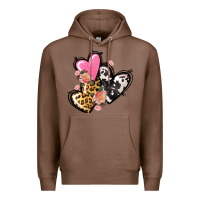 Chestnut Pink glitter leopard cowhide hearts Valentine's Premium Hoodie - FaDigitalArtStudio