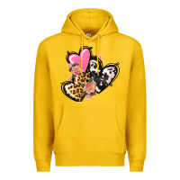 Lemon Pink glitter leopard cowhide hearts Valentine's Premium Hoodie - FaDigitalArtStudio