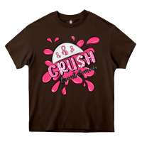 Chocolate Brown crush breast cancer Heavy Core Tee - MaliasSmallBusiness