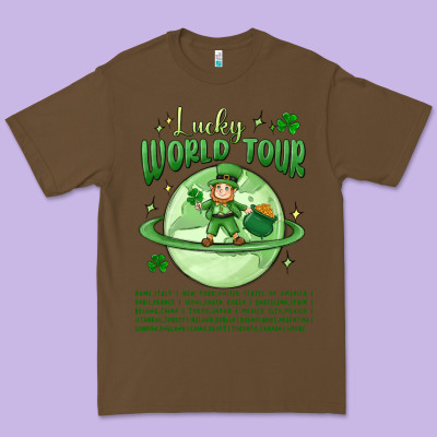 Lucky World Tour St. Patrick's Day Premium Tee Designed By Maliassmallbusiness