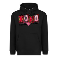 Black Xoxo Love Heavyweight Hoodie - FaDigitalArtStudio