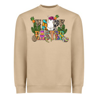 Mushroom Happy Easter with cowboy Easter Day Heavyweight Sweatshirt - HowdyJamesFarm