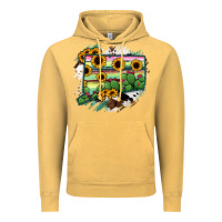 Vintage Mustard Connecticut State Map Vintage Hoodie - RanaPortraitStore