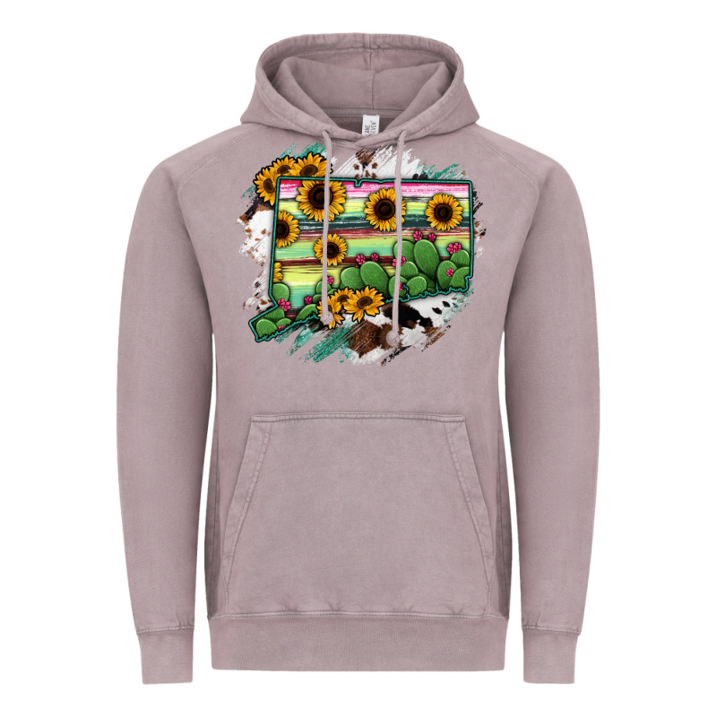 Connecticut State Map Vintage Hoodie by RanaPortraitStore | Teevron