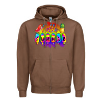 Chestnut Hello Summer Tie Dye Zipper Hoodie - CowCowDesign