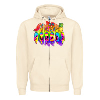 Sandshell Hello Summer Tie Dye Zipper Hoodie - CowCowDesign