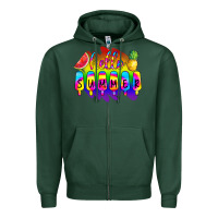 Sports Green Hello Summer Tie Dye Zipper Hoodie - CowCowDesign