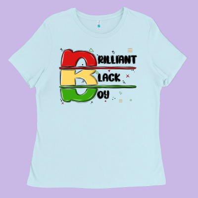 Black Boy Ladies Tee Designed By Maliassmallbusiness