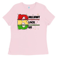 Bubblegum Pink black boy Ladies Tee - MaliasSmallBusiness