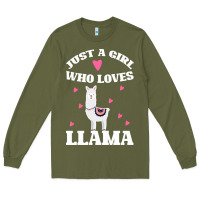 Army Green Llama Just A Girl Who Loves Llamas Long Sleeve Tee - Bettercallsaul