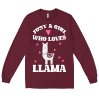 Burgundy Llama Just A Girl Who Loves Llamas Long Sleeve Tee - Bettercallsaul
