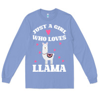 Colony Blue Llama Just A Girl Who Loves Llamas Long Sleeve Tee - Bettercallsaul