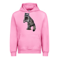 Fuchsia Pink Raccoon Illustrations Urban Hoodie - LillyAllenDesigns