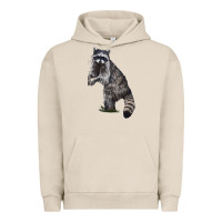 Pigment French Oak Raccoon Illustrations Urban Hoodie - LillyAllenDesigns
