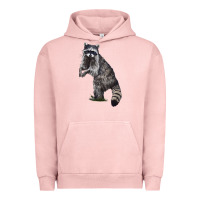 Pigment Salmon Raccoon Illustrations Urban Hoodie - LillyAllenDesigns