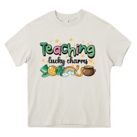 Cream teaching lucky charm Heavy Core Tee - MaliasSmallBusiness