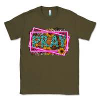 Army Green Western Pray Religious Classic Tee - LillyAllenDesigns