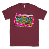 Burgundy Western Pray Religious Classic Tee - LillyAllenDesigns