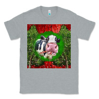 Heather Grey christmas holstein Classic Tee - LillyAllenDesigns