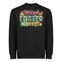 Black Happy Easter 2023 Heavyweight Sweatshirt - HowdyJamesFarm