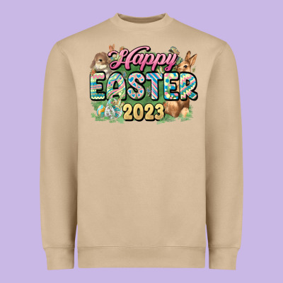 Happy Easter 2023 Heavyweight Sweatshirt Designed By Howdyjamesfarm