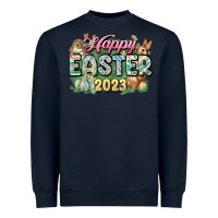 Navy Happy Easter 2023 Heavyweight Sweatshirt - HowdyJamesFarm