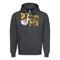 Smoke Hello Summer Unicorn Zipper Hoodie - CowCowDesign