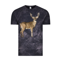Cloud Black white tailed buck deer Vintage Tee - LillyAllenDesigns