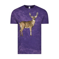 Cloud Purple white tailed buck deer Vintage Tee - LillyAllenDesigns