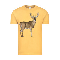 Vintage Mustard white tailed buck deer Vintage Tee - LillyAllenDesigns