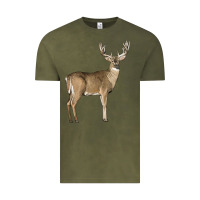 Vintage Olive white tailed buck deer Vintage Tee - LillyAllenDesigns