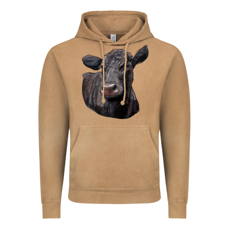 Black Angus Cow Illustrations Vintage Hoodie by LillyAllenDesigns | Teevron