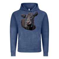 Vintage Denim Black Angus Cow Illustrations Vintage Hoodie - LillyAllenDesigns
