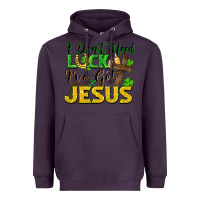 Plum i don't need luck i've got jesus Heavyweight Hoodie - FaDigitalArtStudio