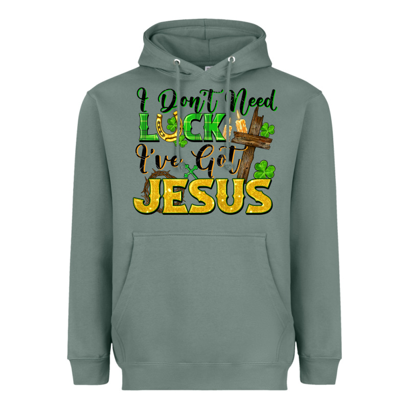 I Don't Need Luck I've Got Jesus Heavyweight Hoodie by FaDigitalArtStudio | Teevron