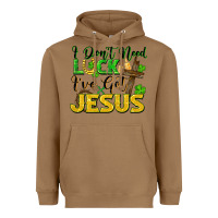 Toasted Coconut i don't need luck i've got jesus Heavyweight Hoodie - FaDigitalArtStudio