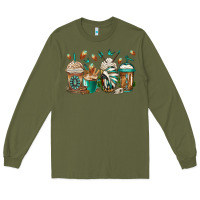 Army Green indian headdress coffee cups Long Sleeve Tee - Jasminsmagicworld