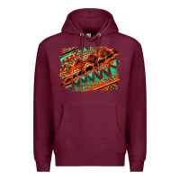 Burgundy western aztec background pattern Premium Hoodie - OliviaCreatesArt
