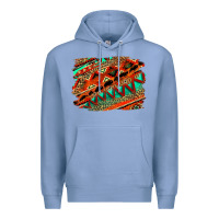 Colony Blue western aztec background pattern Premium Hoodie - OliviaCreatesArt