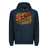 Navy western aztec background pattern Premium Hoodie - OliviaCreatesArt