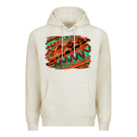 Oatmeal Heather western aztec background pattern Premium Hoodie - OliviaCreatesArt