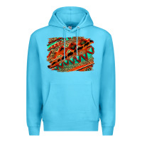 Ocean Blue western aztec background pattern Premium Hoodie - OliviaCreatesArt