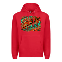 Red western aztec background pattern Premium Hoodie - OliviaCreatesArt