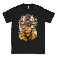 Black Western Heifer Cow with crosses Classic Tee - LillyAllenDesigns