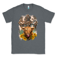 Charcoal Heather Western Heifer Cow with crosses Classic Tee - LillyAllenDesigns